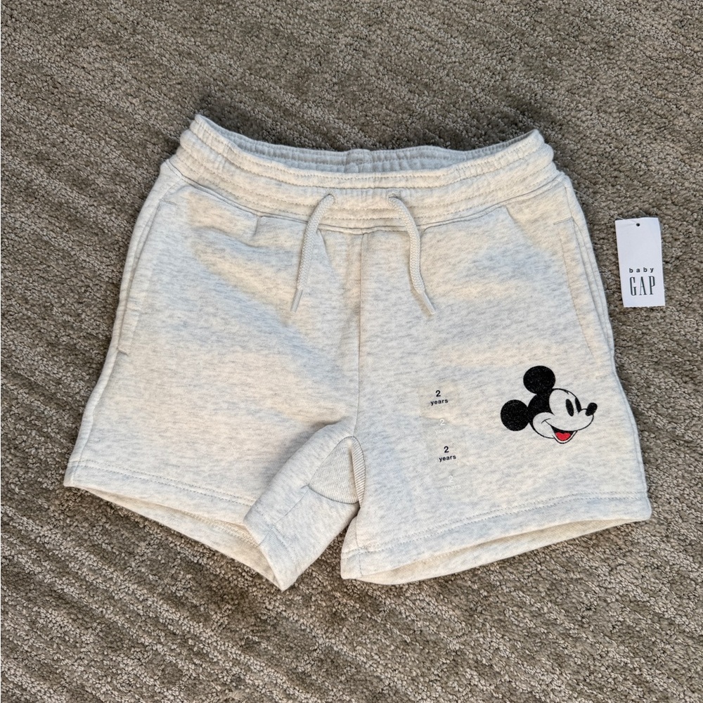 Disney + GAP Gray Casual Shorts with Mickey NWT